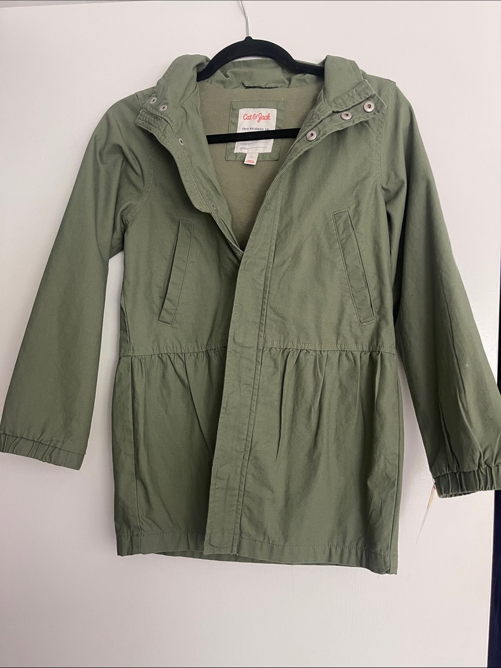 Cat & Jack Olive Green Hooded Girls' Raincoat